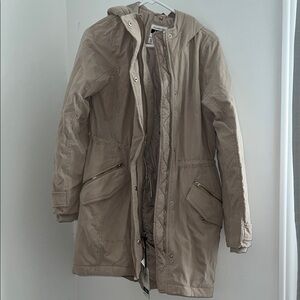 NWT Abercrombie Tan Hooded Parka Coat Sz M